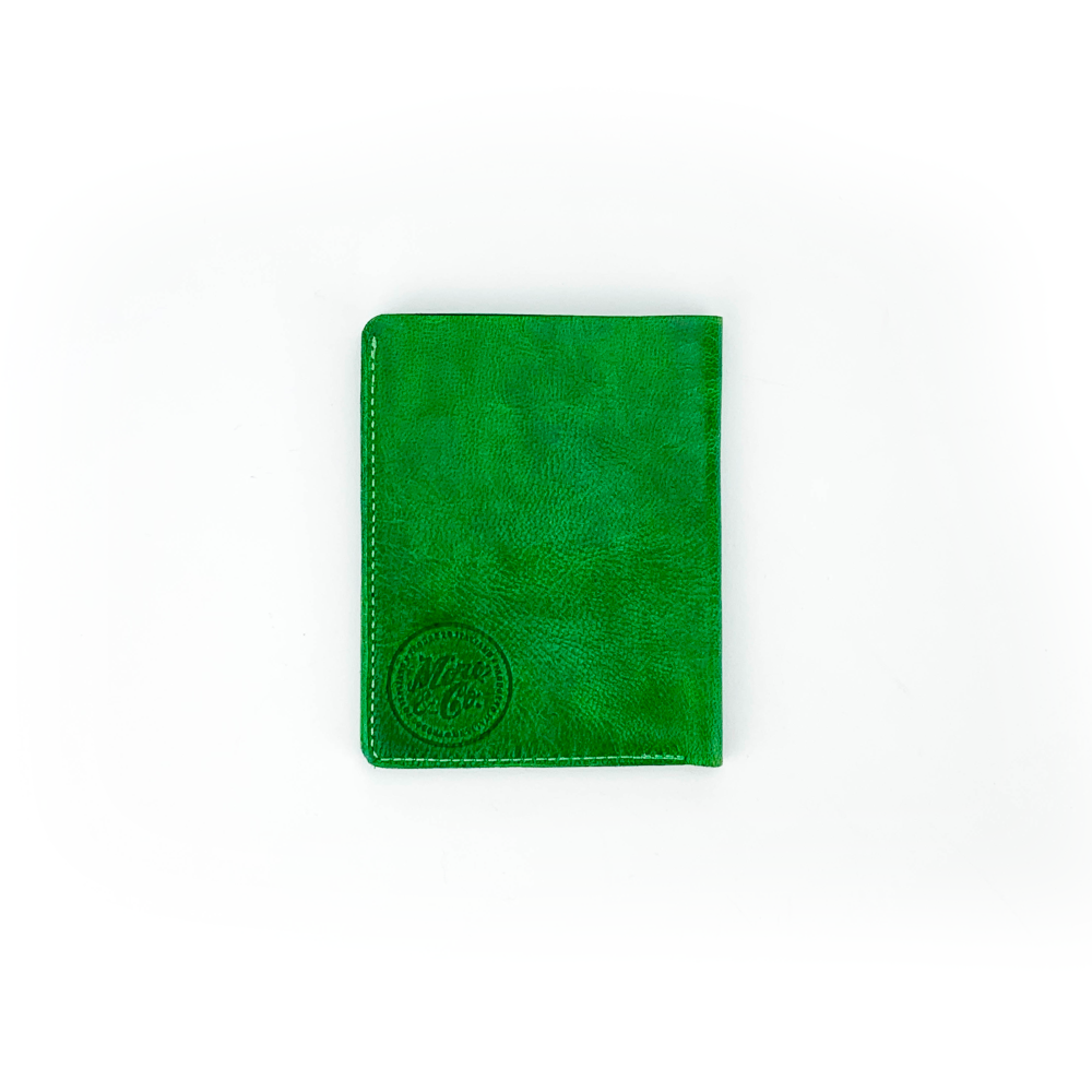 Portafoglio verticale in pelle tinta in capo verde
