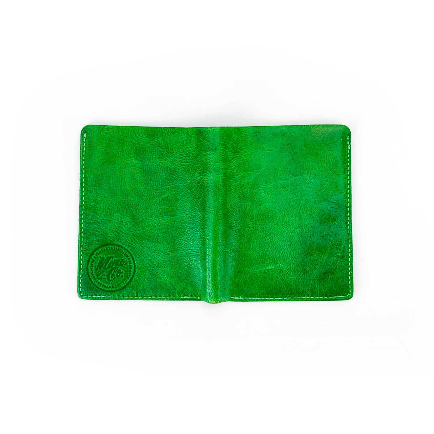 Portafoglio verticale in pelle tinta in capo verde