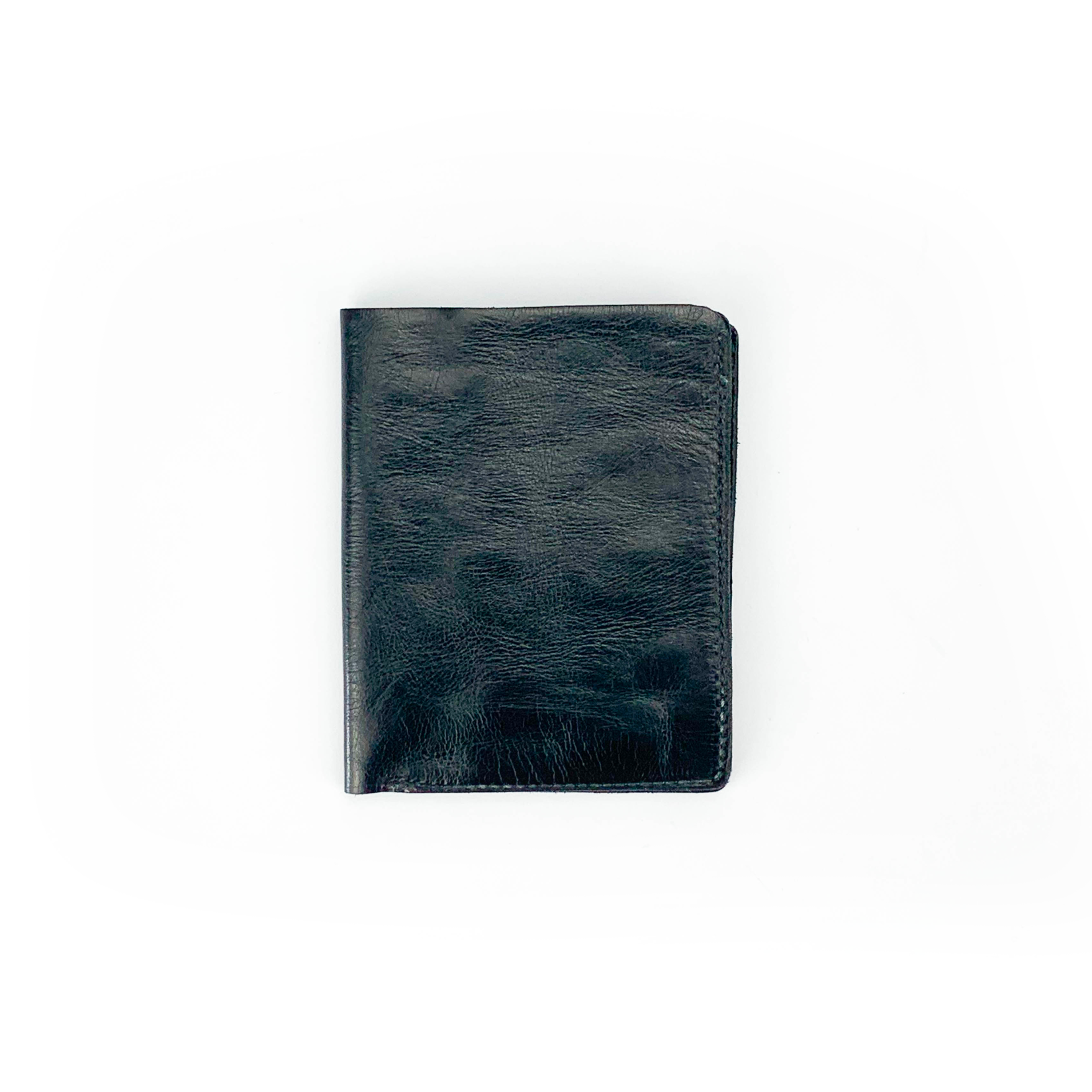 Portafoglio verticale in pelle tinta in capo nero